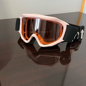 Kids Scott ski and snowboard goggles, pink and black.